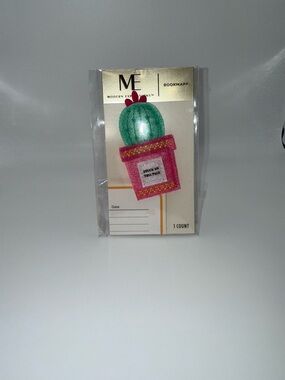 ME Modern Expressions Pink & Green Cactus Bookmark